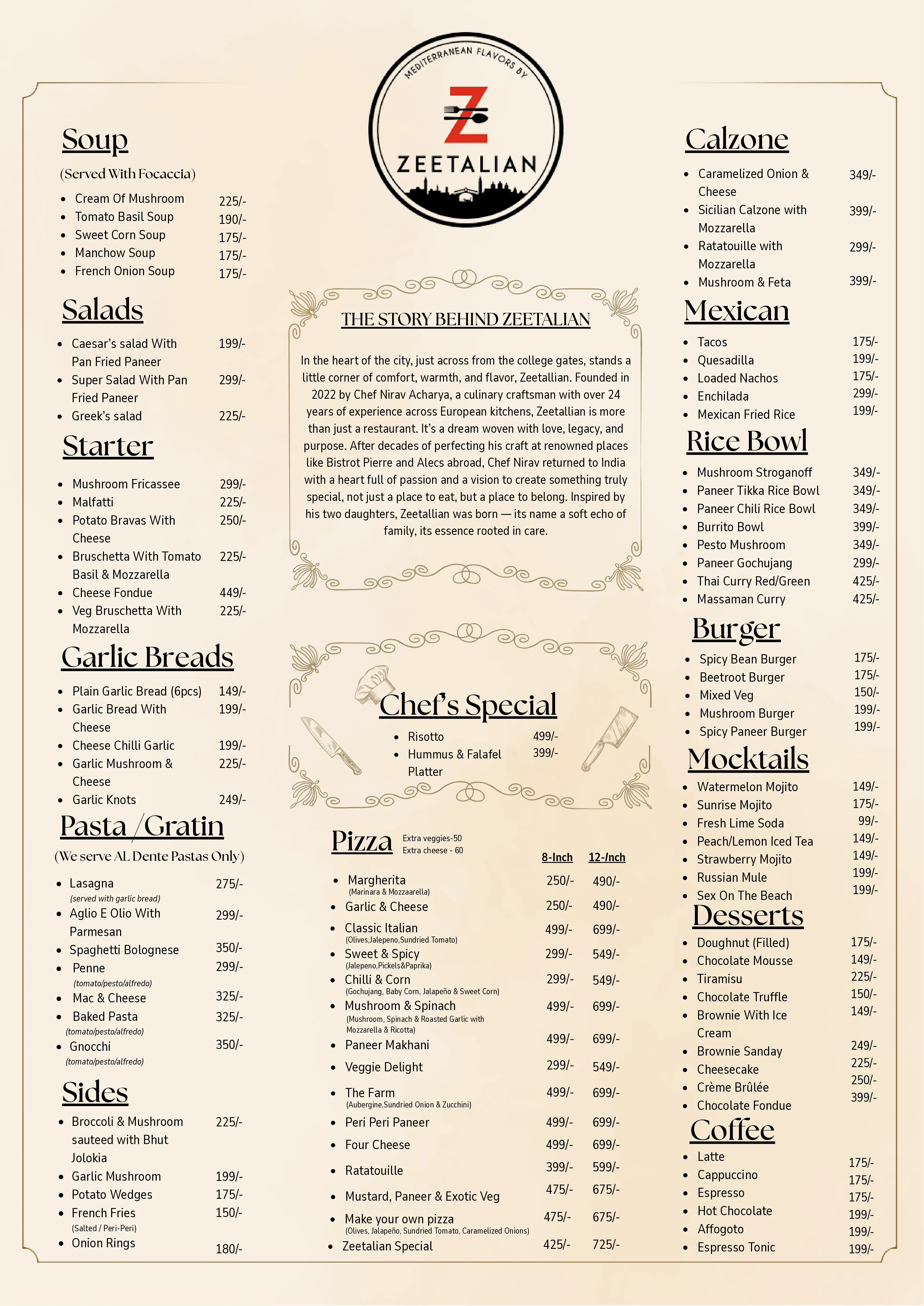 Night Changes Menu